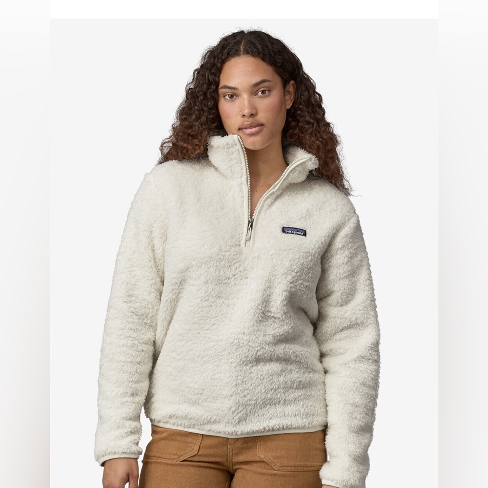 Patagonia Birch White Los Gatos 1/4-Zip Fleece, Size Medium